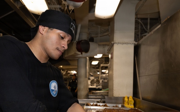George H.W. Bush Sailors Prepare Food