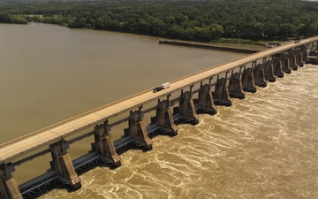 UAS photo of Toad Suck Lock and Dam