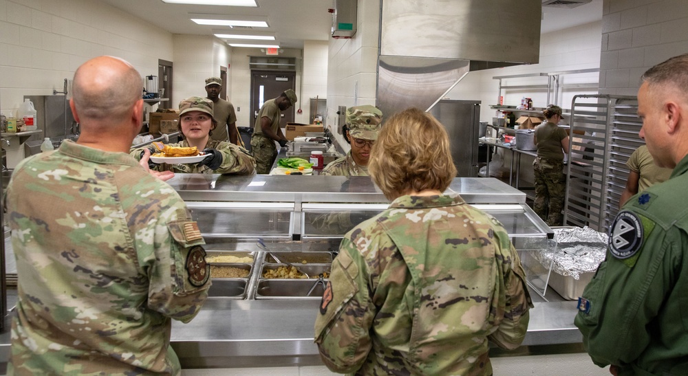 Service members attend the Commander's Prayer Breakfast