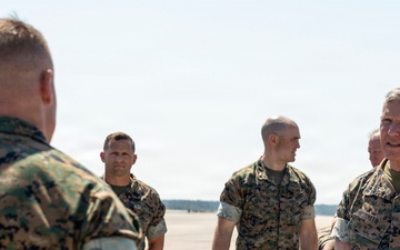 The Commandant, Gen. Eric M. Smith, and the Sergeant Major of the Marine Corps, Sgt. Maj. Carlos A. Ruiz, visit MCAS Cherry Point