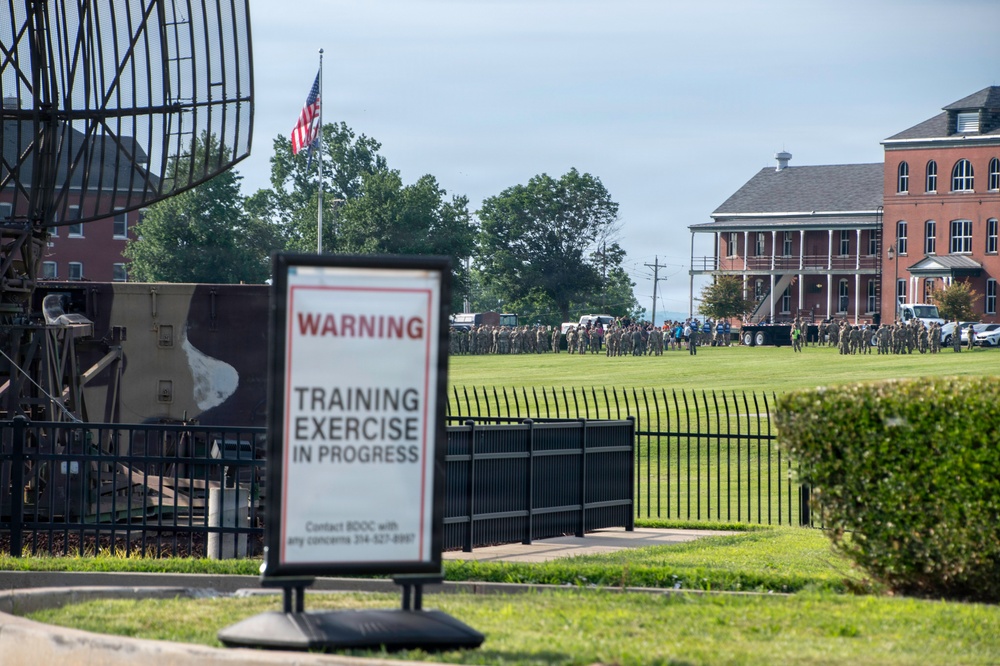 Missouri Air National Guard conducts security training exercise.