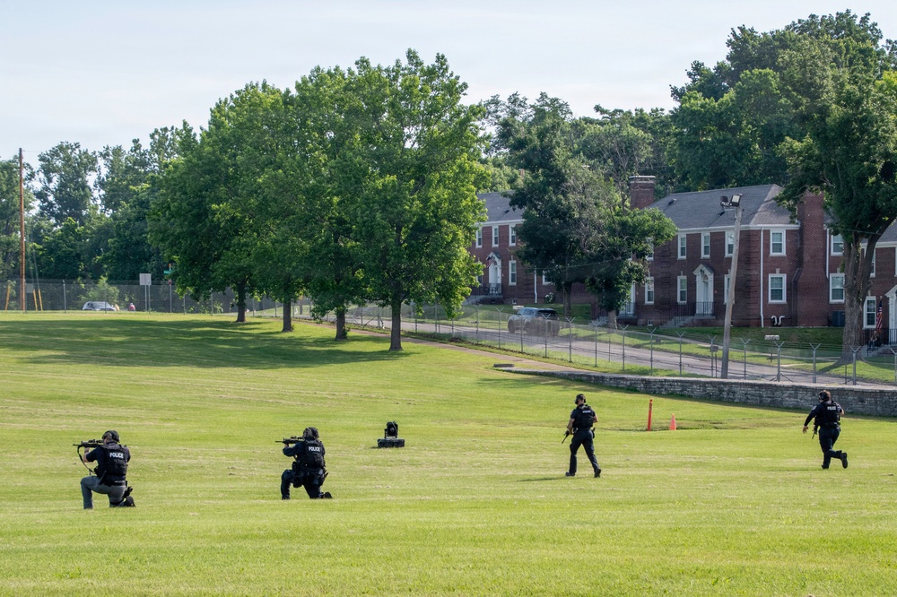 Missouri Air National Guard conducts security training exercise.