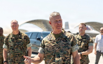 The Commandant, Gen. Eric M. Smith, and the Sergeant Major of the Marine Corps, Sgt. Maj. Carlos A. Ruiz, visit MCAS Cherry Point