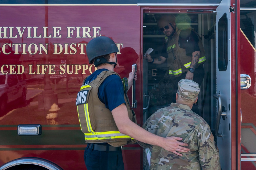 Missouri Air National Guard conducts security training exercise.