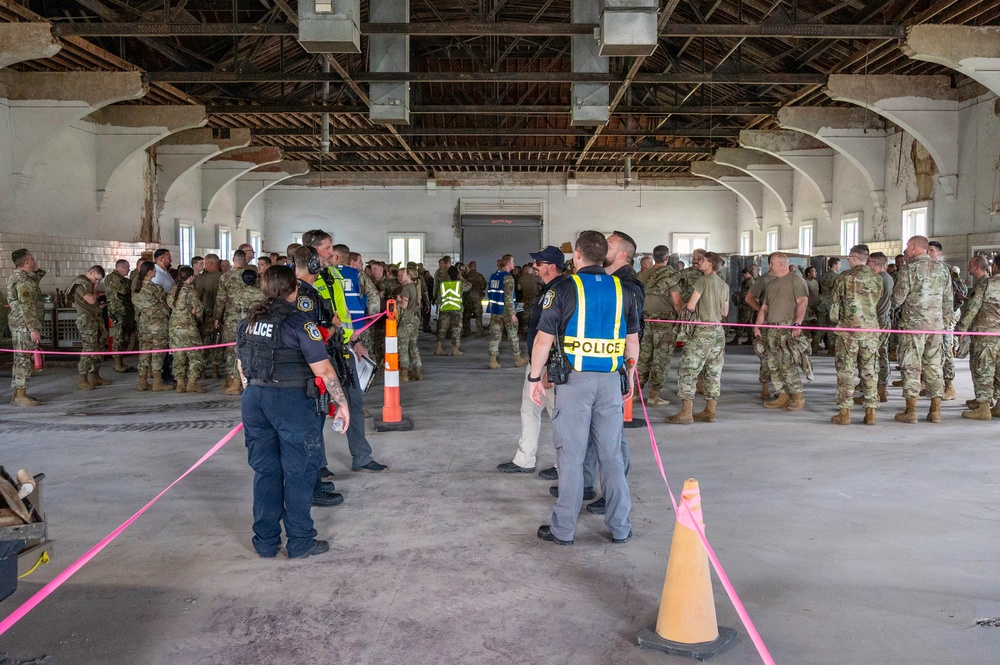 Missouri Air National Guard conducts security training exercise.