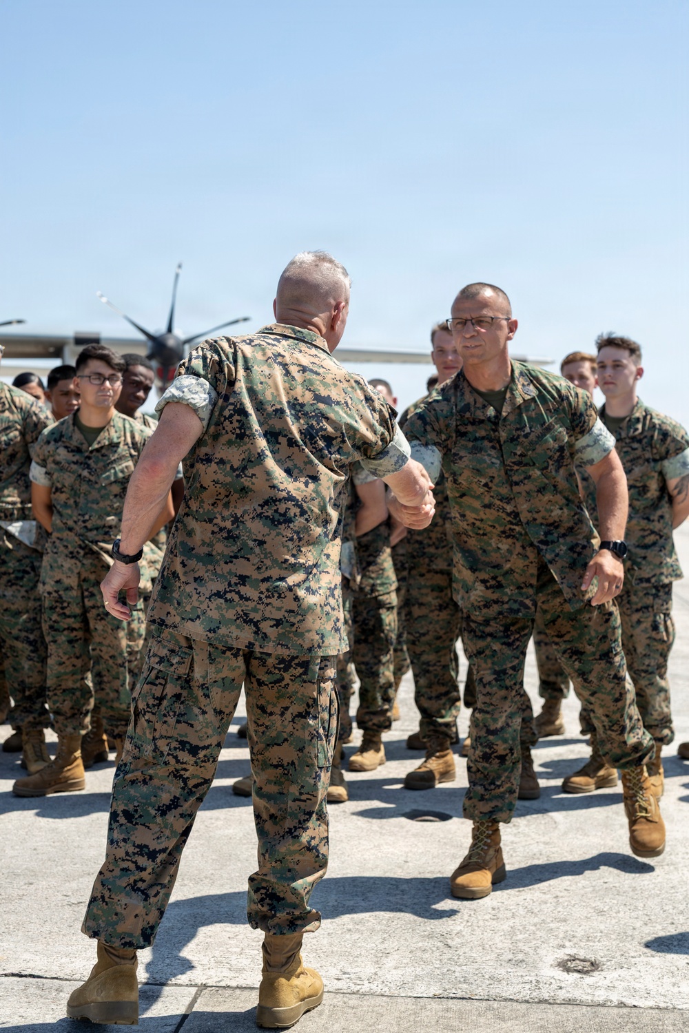 The Commandant, Gen. Eric M. Smith, and the Sergeant Major of the Marine Corps, Sgt. Maj. Carlos A. Ruiz, visit MCAS Cherry Point