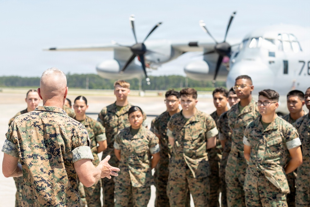 The Commandant, Gen. Eric M. Smith, and the Sergeant Major of the Marine Corps, Sgt. Maj. Carlos A. Ruiz, visit MCAS Cherry Point