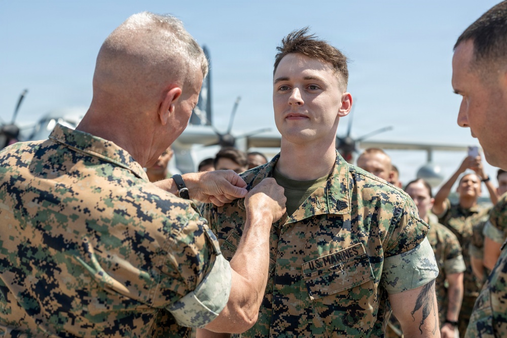 The Commandant, Gen. Eric M. Smith, and the Sergeant Major of the Marine Corps, Sgt. Maj. Carlos A. Ruiz, visit MCAS Cherry Point