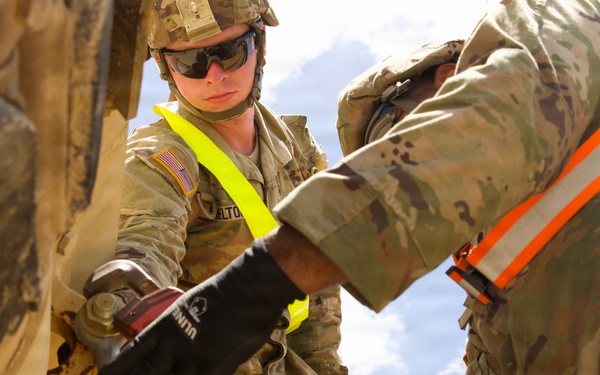 Soldiers from 441st Transportation Company conduct rail operations training