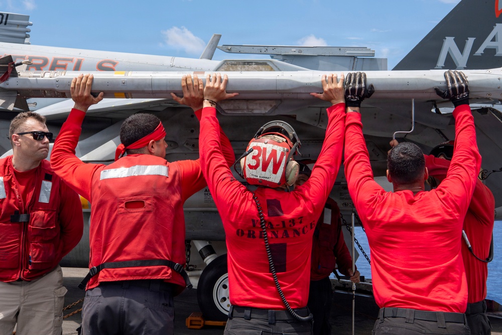 Nimitz Sailors Load Ordnance