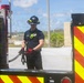 Camp Blaz firefighters perform an ariel pump test