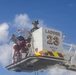 Camp Blaz firefighters perform an ariel pump test