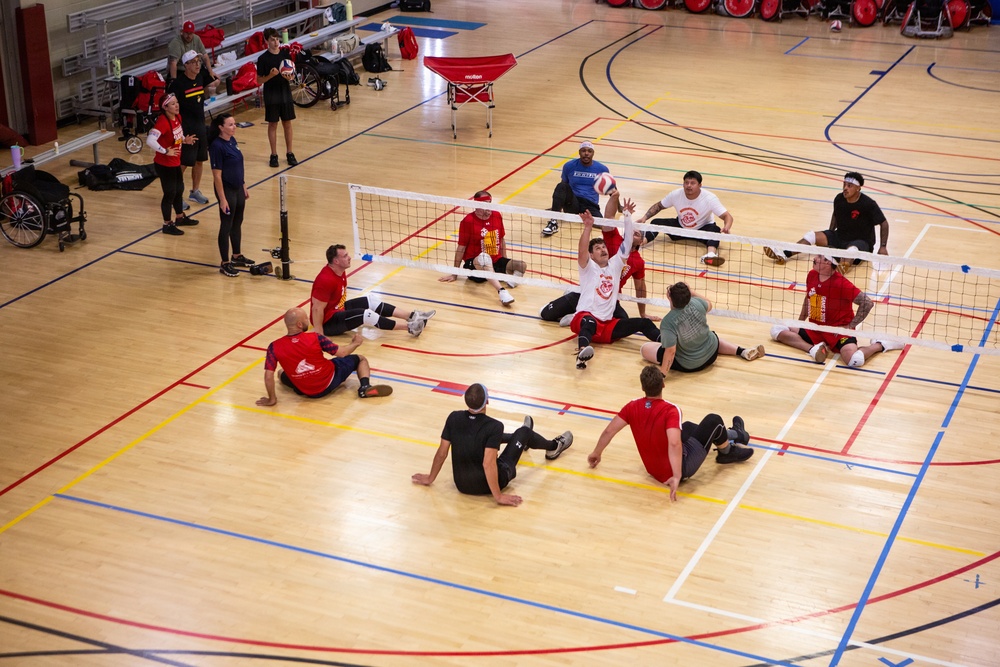 2026 Warrior Games — Sitting volleyball practice