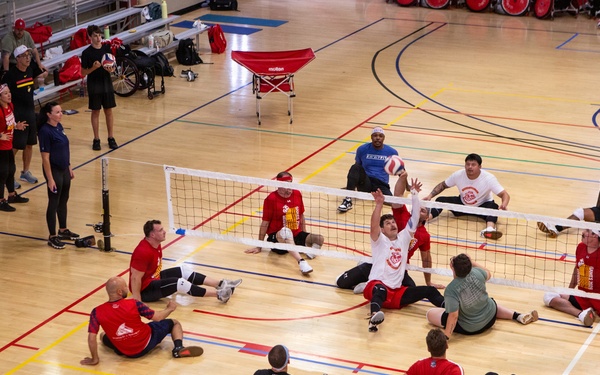 2026 Warrior Games — Sitting volleyball practice