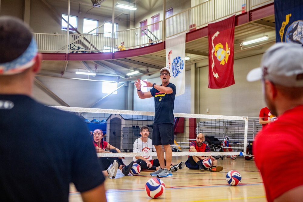 2026 Warrior Games — Sitting volleyball practice
