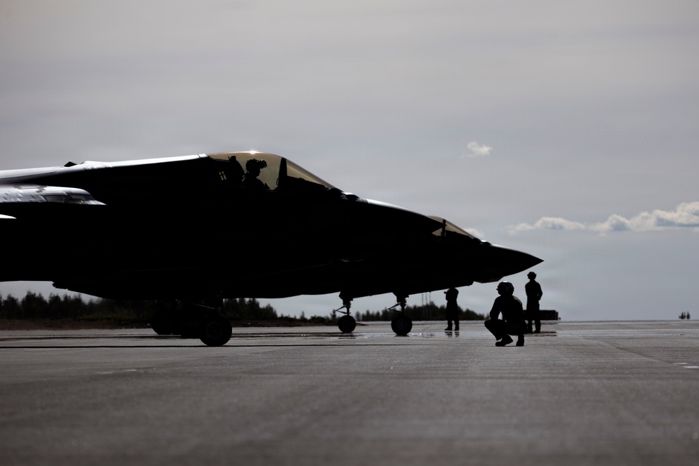 U.S. Marines with VMFA-224 conduct flight operations during Ramstein Flag in Finland