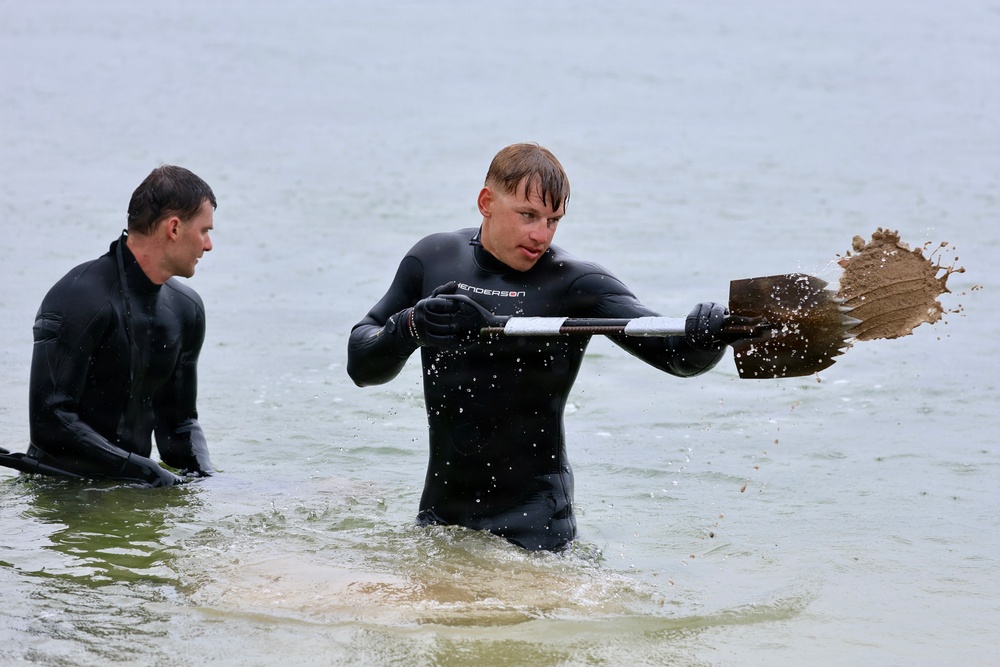 Seabee Divers Grade Boat Ramp During BALTOPS 2026
