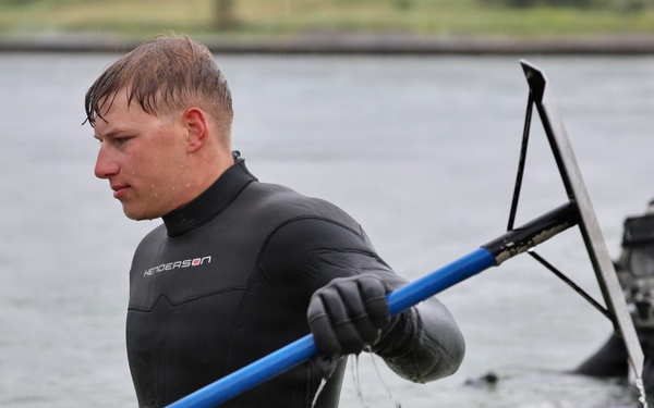 Seabee Divers Grade Boat Ramp During BALTOPS 2026