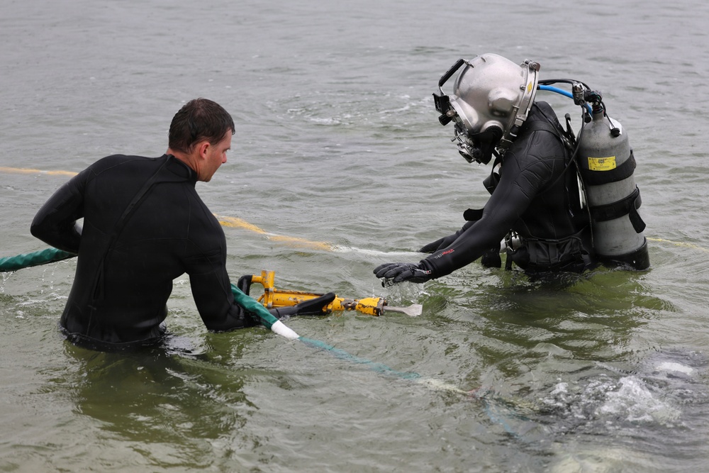 Seabee Divers Grade Boat Ramp During BALTOPS 2026