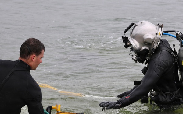 Seabee Divers Grade Boat Ramp During BALTOPS 2026