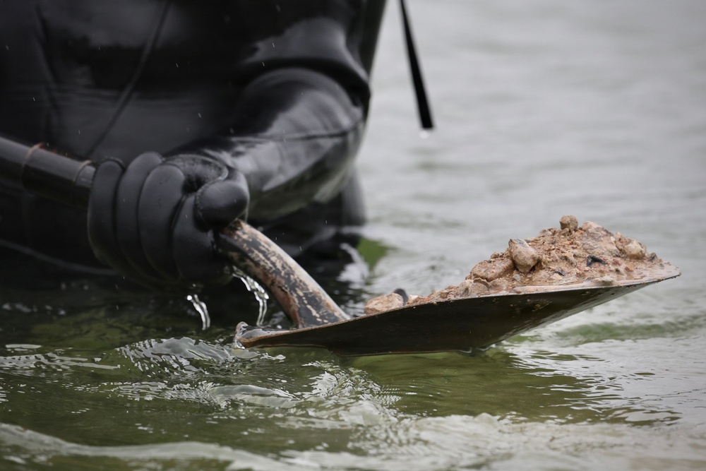 Seabee Divers Grade Boat Ramp During BALTOPS 2026