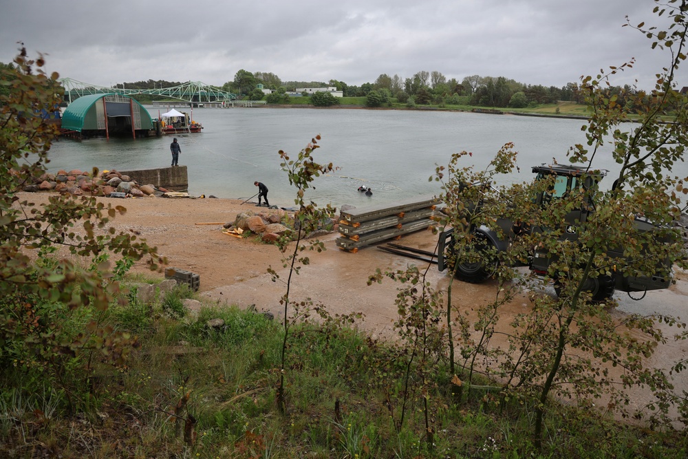 Seabee Divers Grade Boat Ramp During BALTOPS 2026