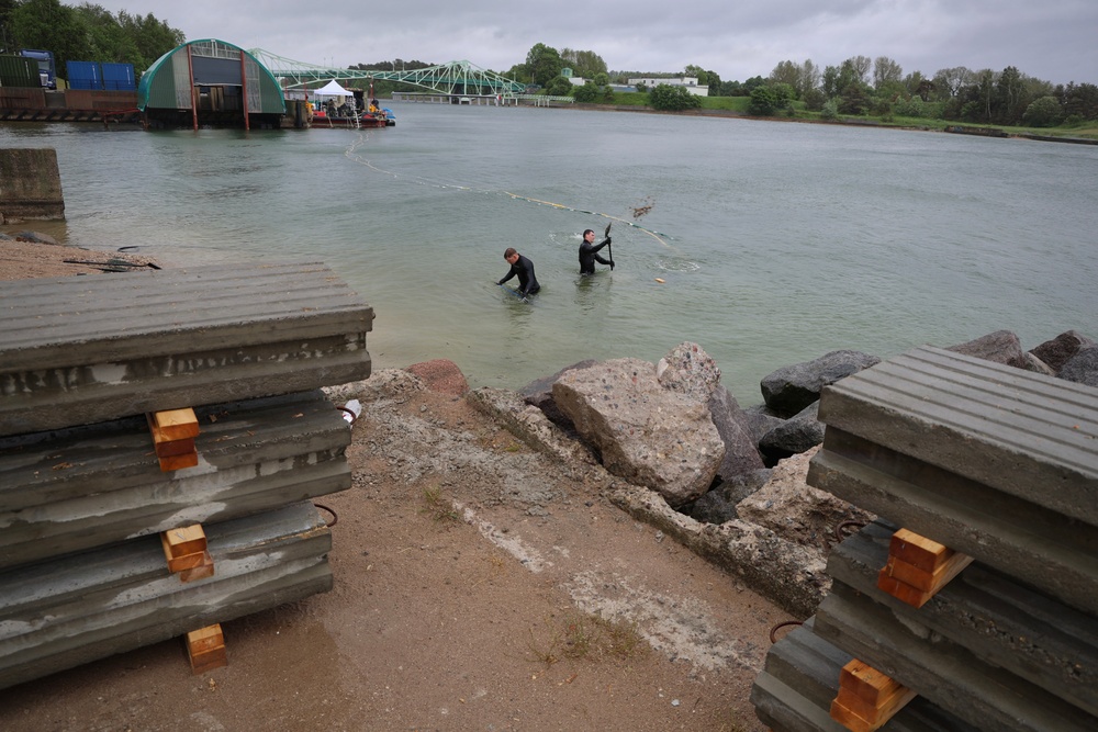 Seabee Divers Grade Boat Ramp During BALTOPS 2026