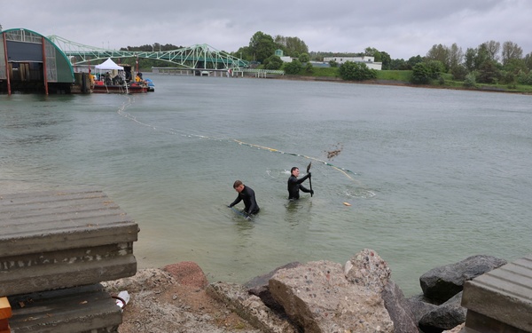 Seabee Divers Grade Boat Ramp During BALTOPS 2026