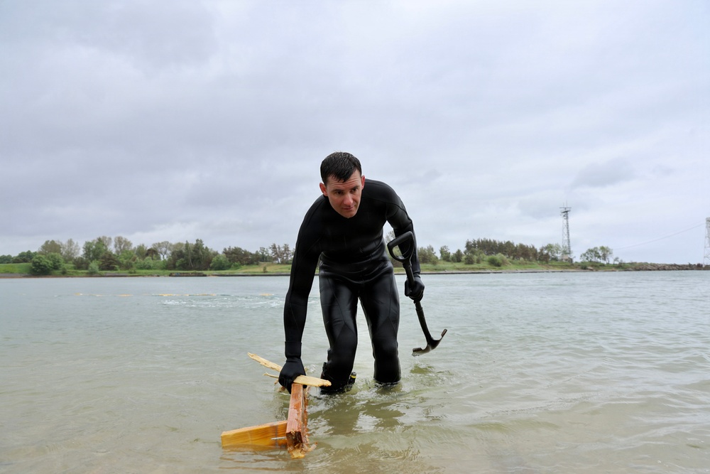 Seabee Divers Grade Boat Ramp During BALTOPS 2026