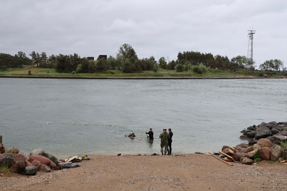 Seabee Divers Grade Boat Ramp During BALTOPS 2026
