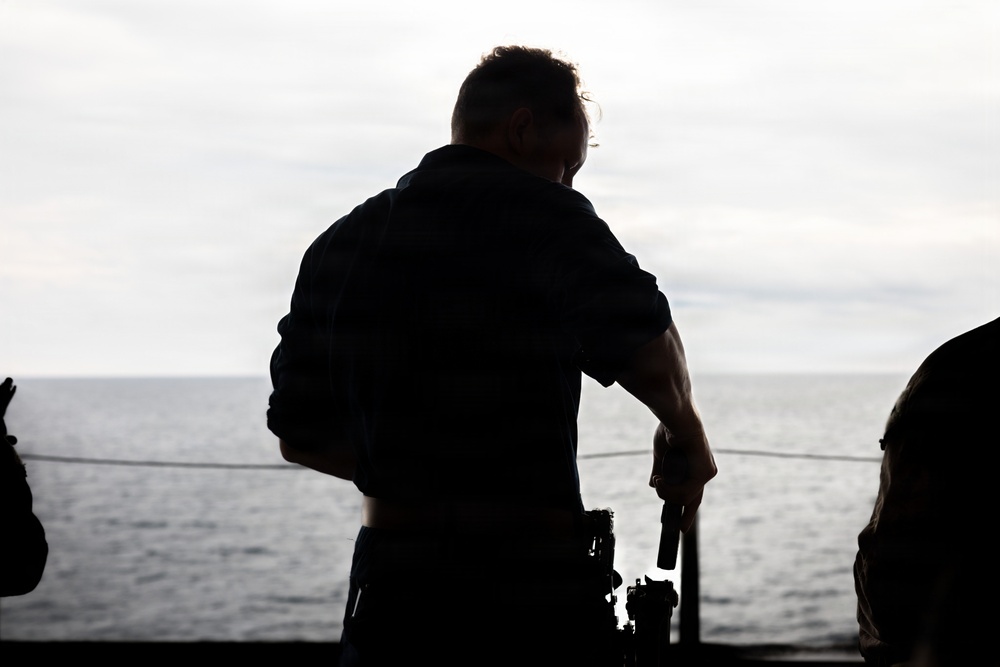 11th MEU Marines, Sailors Conduct a M18 Dry Fire Range Aboard USS Boxer