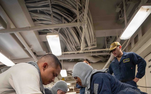 George Washington Conducts General Quarters Drill