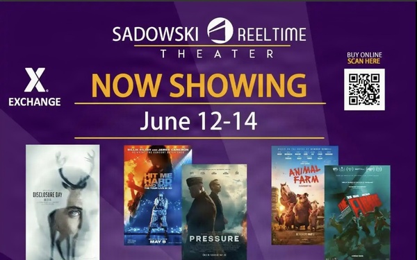 Sadowski Reeltime Theater Now Showing Schedule June 12-14 at Bismarck Kaserne, Katterbach, Germany