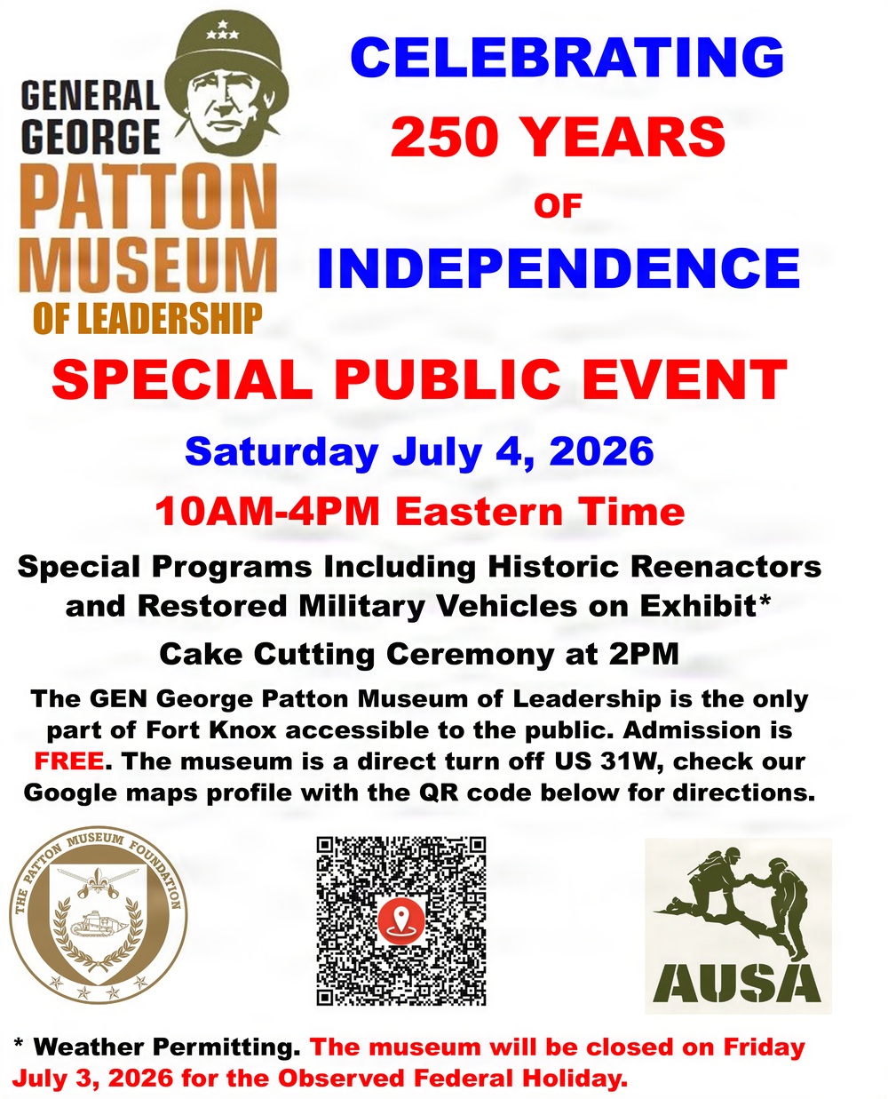 Patton Museum invites community to special America 250 celebration on July 4