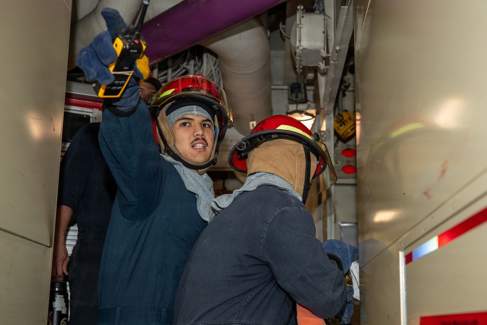 George Washington Conducts General Quarters Drill