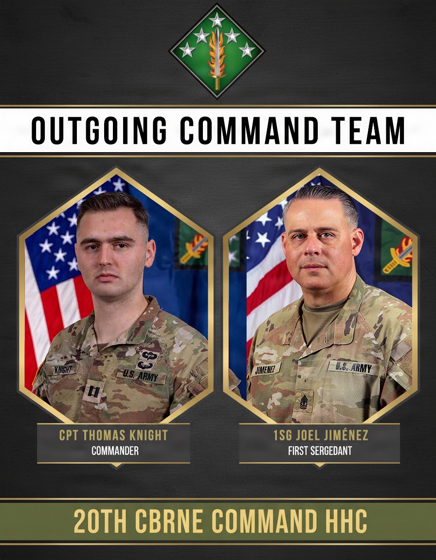 20th CBRNE Command’s Headquarters Company Welcomes New Leadership Team