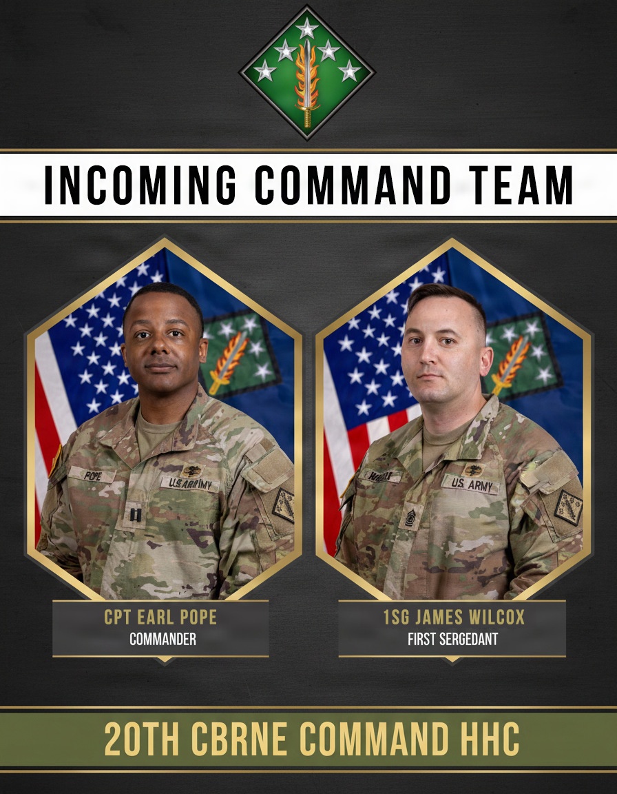 20th CBRNE Command’s Headquarters Company Welcomes New Leadership Team