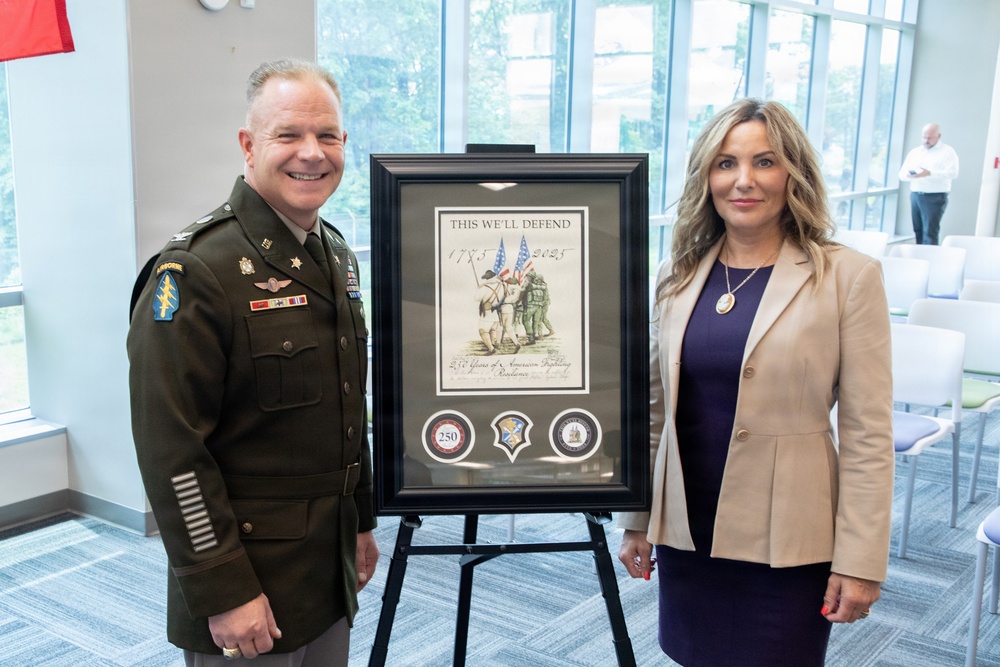 Officer, artist presents command with America 250th fine art during retirement ceremony