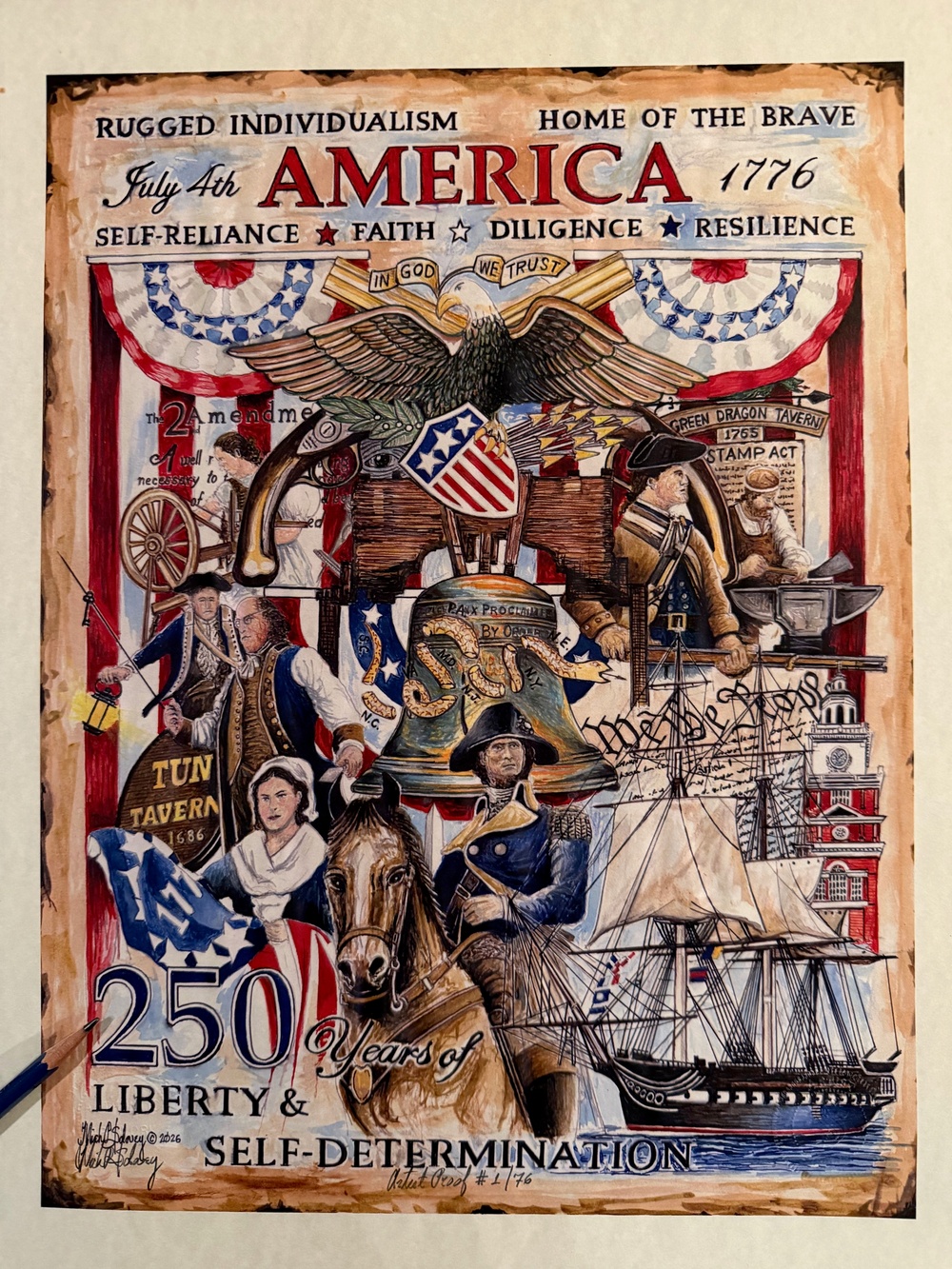 Officer, artist presents command with America 250th fine art during retirement ceremony