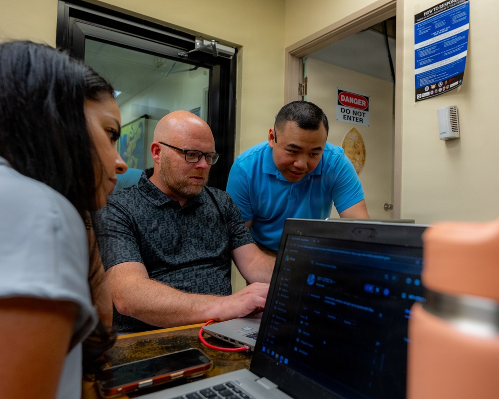 Service members conduct network and assessment during IRT’s Cyber Guam 2026