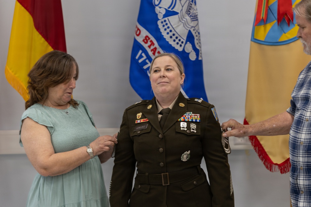 21st TSC Soldier Promoted to Master Sergeant During Ceremony at Panzer Kaserne