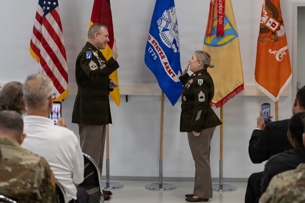 21st TSC Soldier Promoted to Master Sergeant During Ceremony at Panzer Kaserne