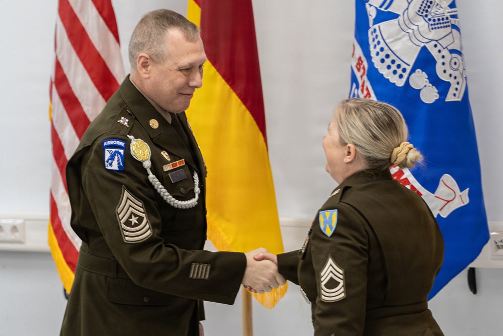 21st TSC Soldier Promoted to Master Sergeant During Ceremony at Panzer Kaserne