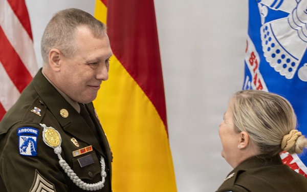 21st TSC Soldier Promoted to Master Sergeant During Ceremony at Panzer Kaserne