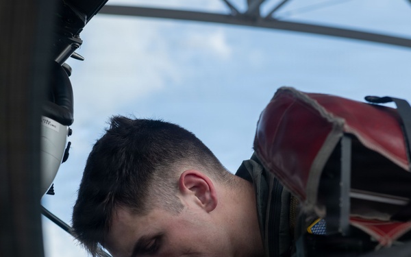 Student Naval Aviator Conducts Post Flight Inspection on T-6B Texan II