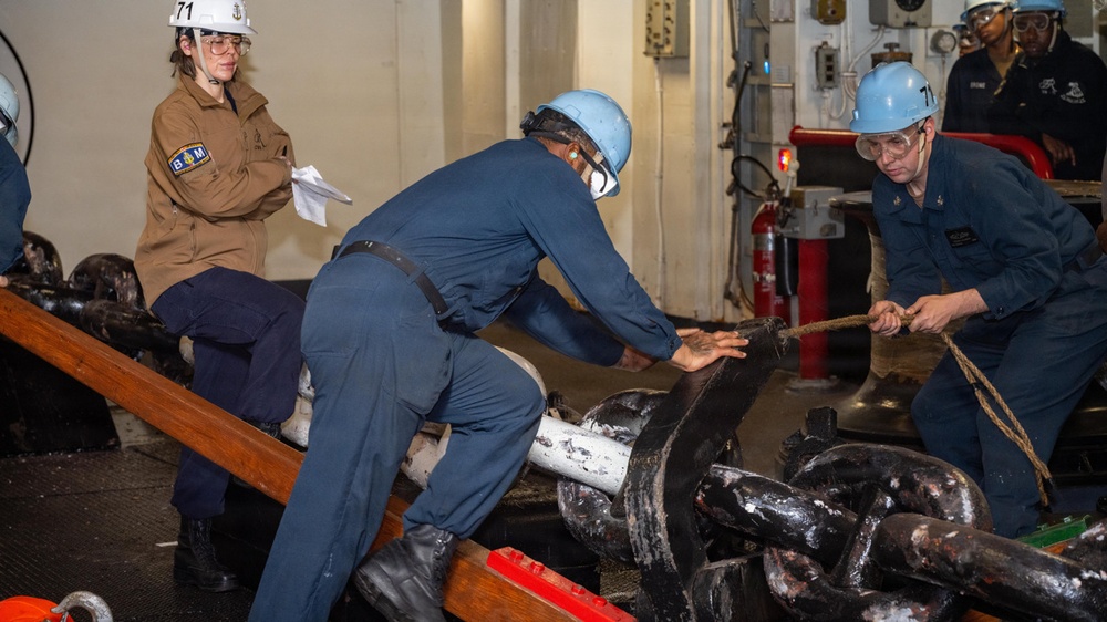 USS Theodore Roosevelt Conducts Anchor Drop Test