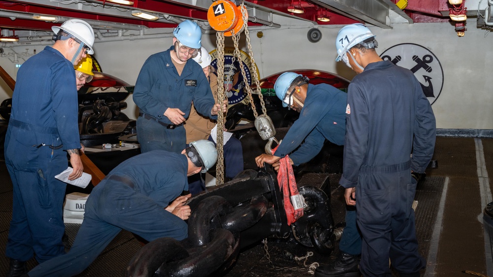 USS Theodore Roosevelt Conducts Anchor Drop Test