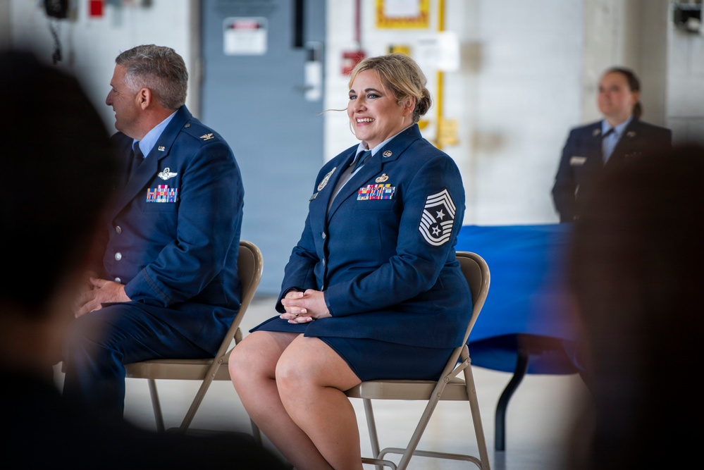 Chief Master Sgt. Nicole Synowicz takes reins as 128th Air Refueling Wing command chief
