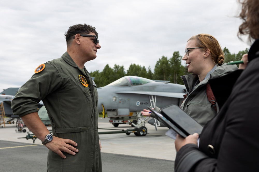VMFA-224 and NATO service members participate in a media day during Ramstein Flag 2026