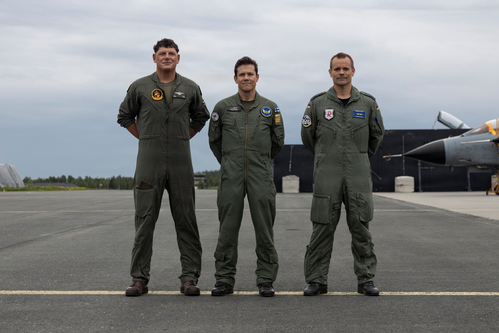 VMFA-224 and NATO service members participate in a media day during Ramstein Flag 2026
